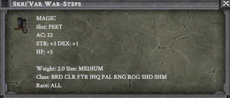 SKRI'VAR WAR-STEPS item card